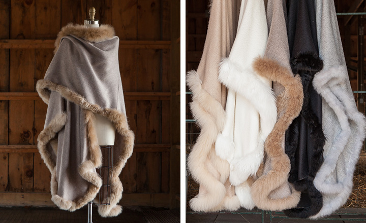 Cape with Fur Trim